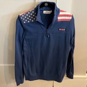 Vineyard Vines American Flag Quarter Zip Pullover Size XS